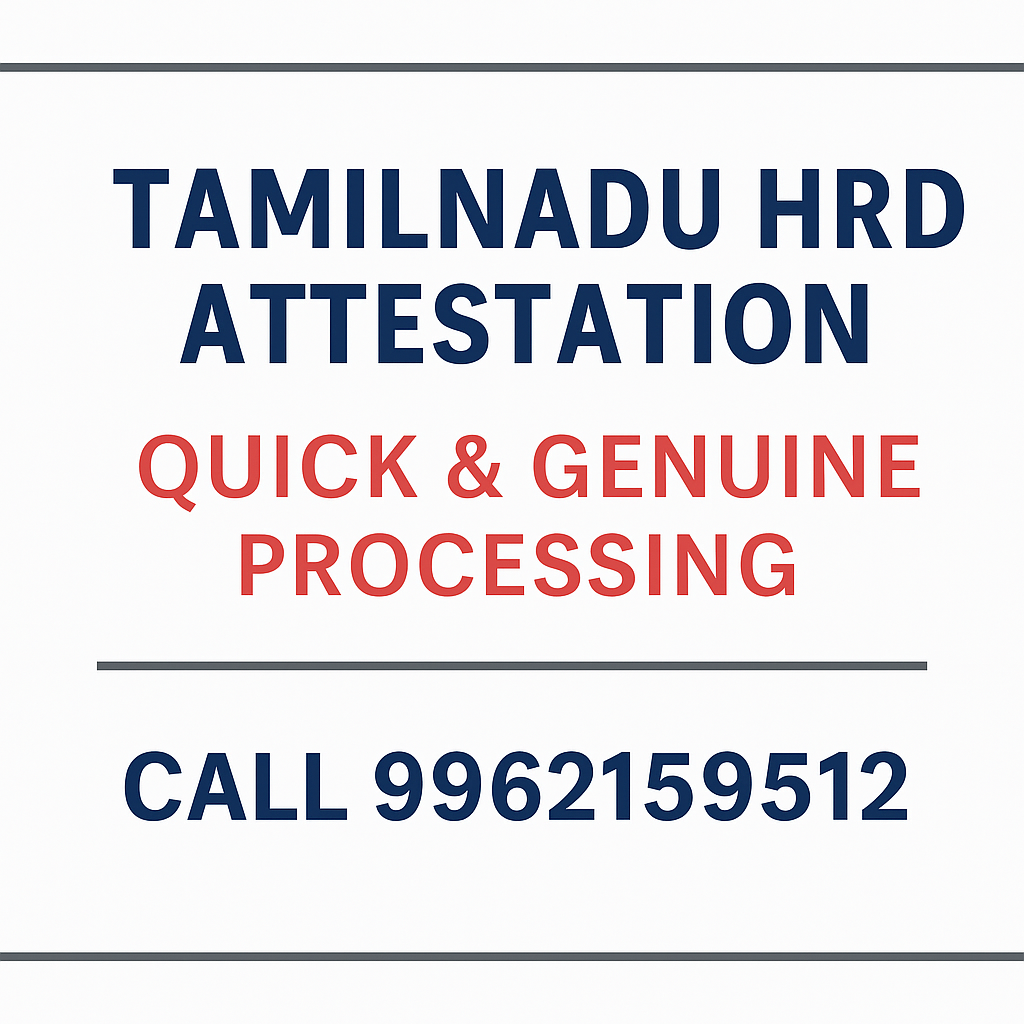 Chennai Hrd Attestation in Bangalore