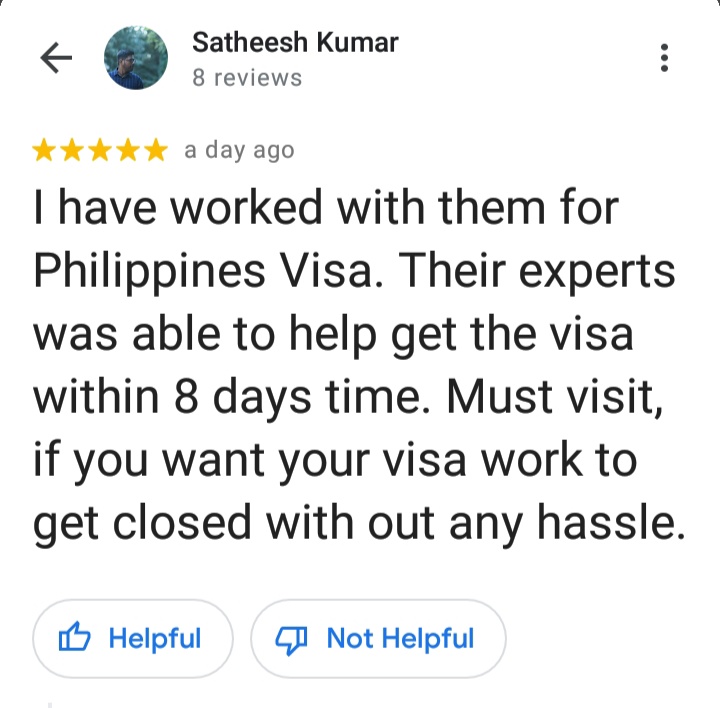 Philipines Visa Reviews in Jayanagar